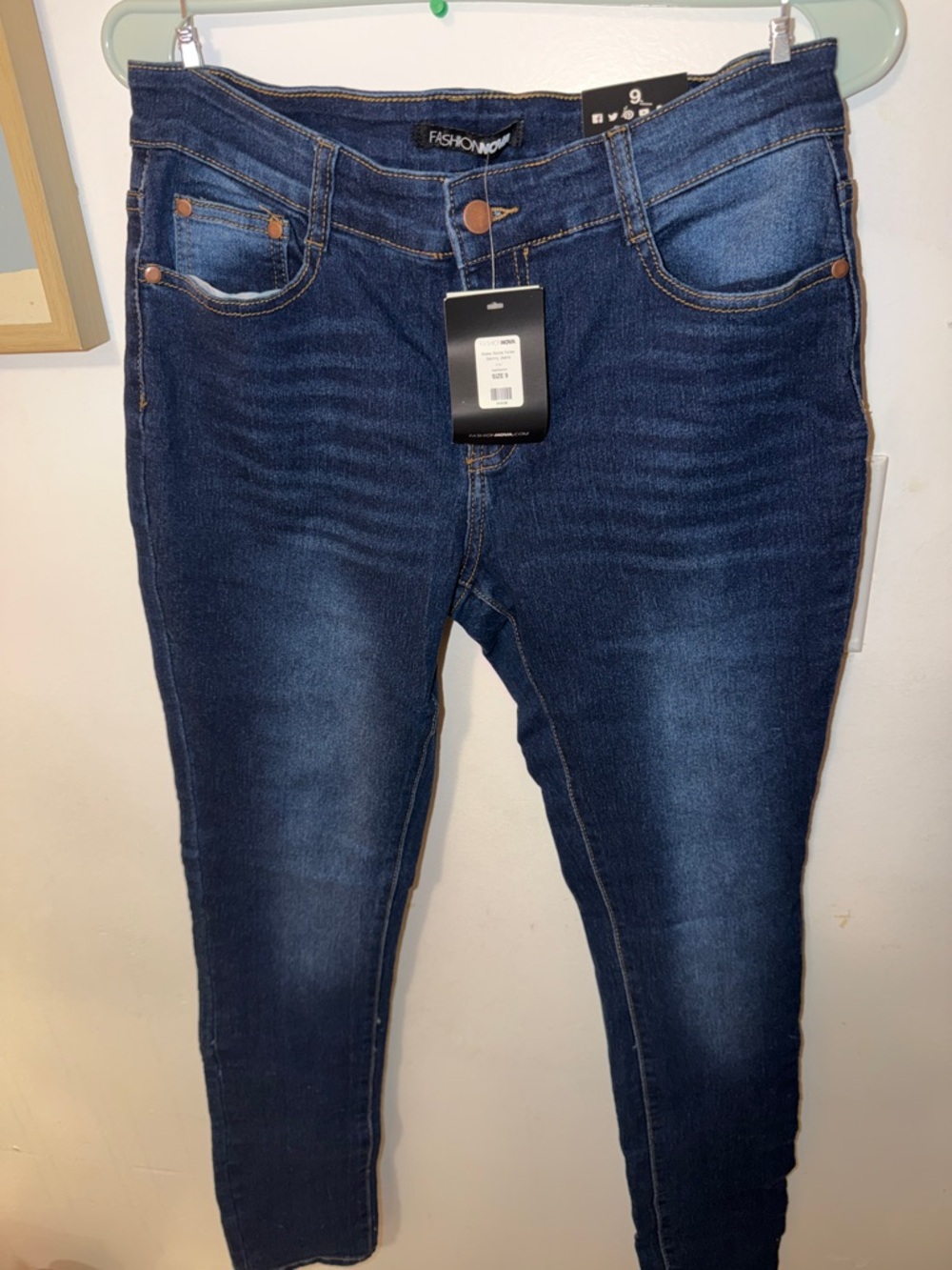 Fashion Nova Dark Indigo High-Rise Skinny Jeans